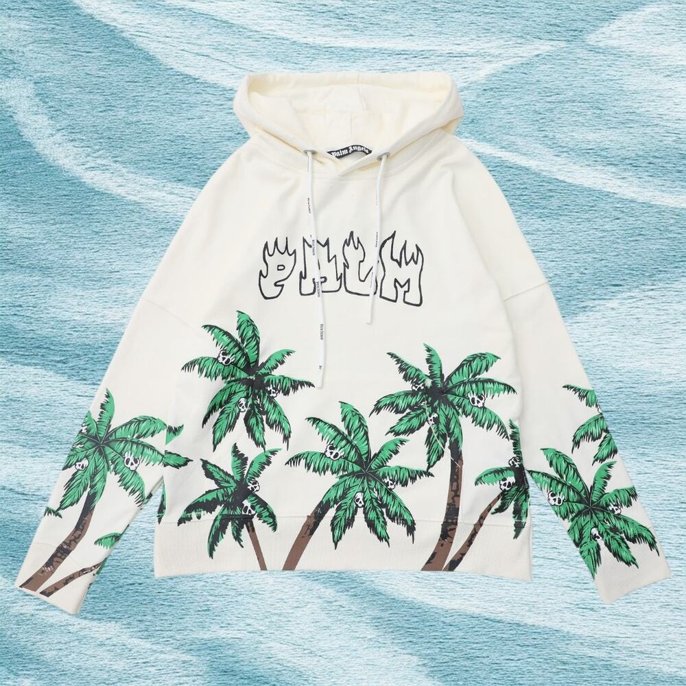 Palm Angels White Hoodie